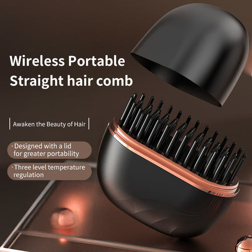فرشاة فرد الشعر المحمولة للسفر والحقيبة
The Handy Cordless Mini Hair Straightening Comb